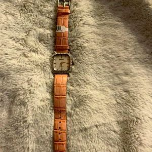 Watch, women’s style, pink, genuine leather